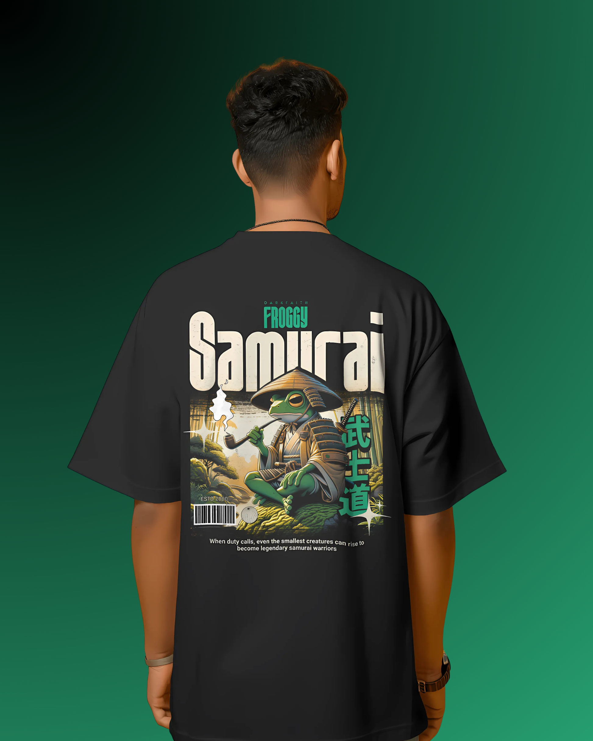 Froggy Samurai | Terry Oversized Tee