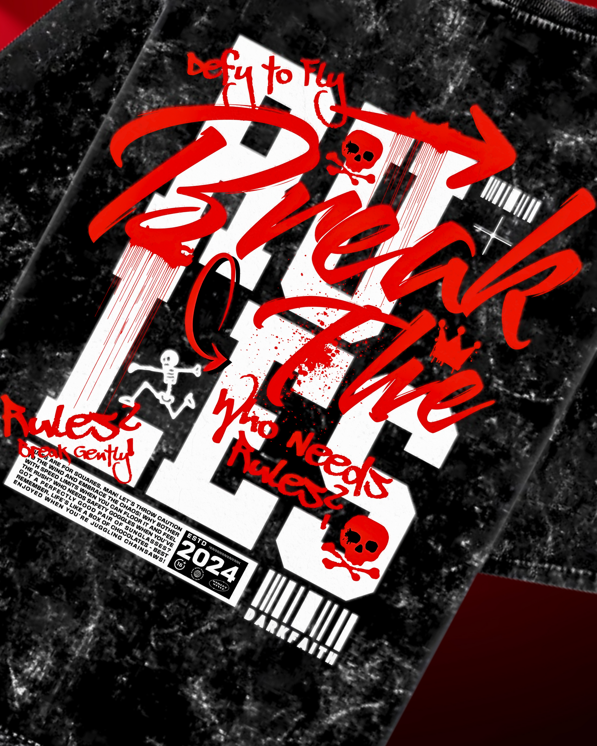 Break The Rules | Acid Washed Oversized Tee