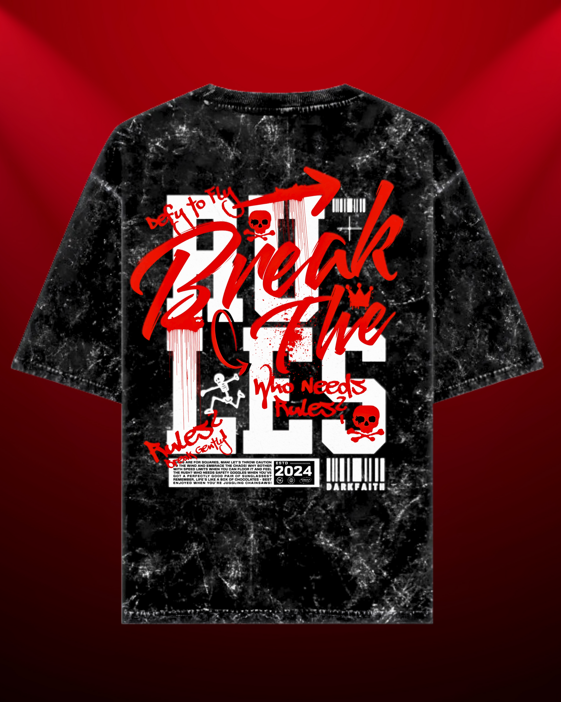 Break The Rules | Acid Washed Oversized Tee