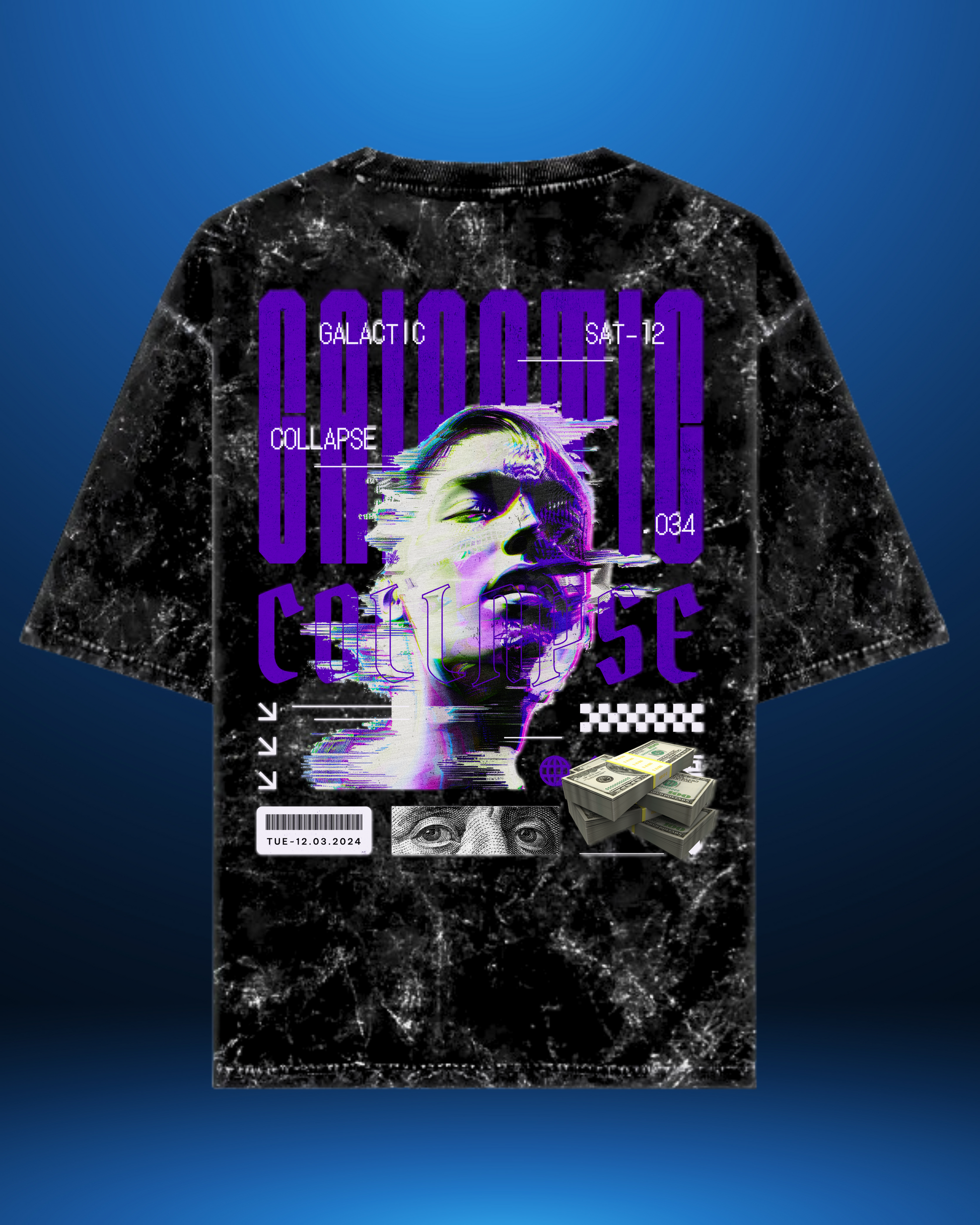 Galactic Collapse | Acid Washed Oversized Tee