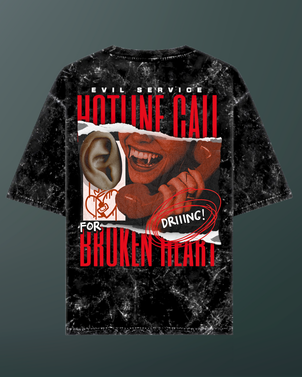 Evil Service | Acid Washed Oversized Tee