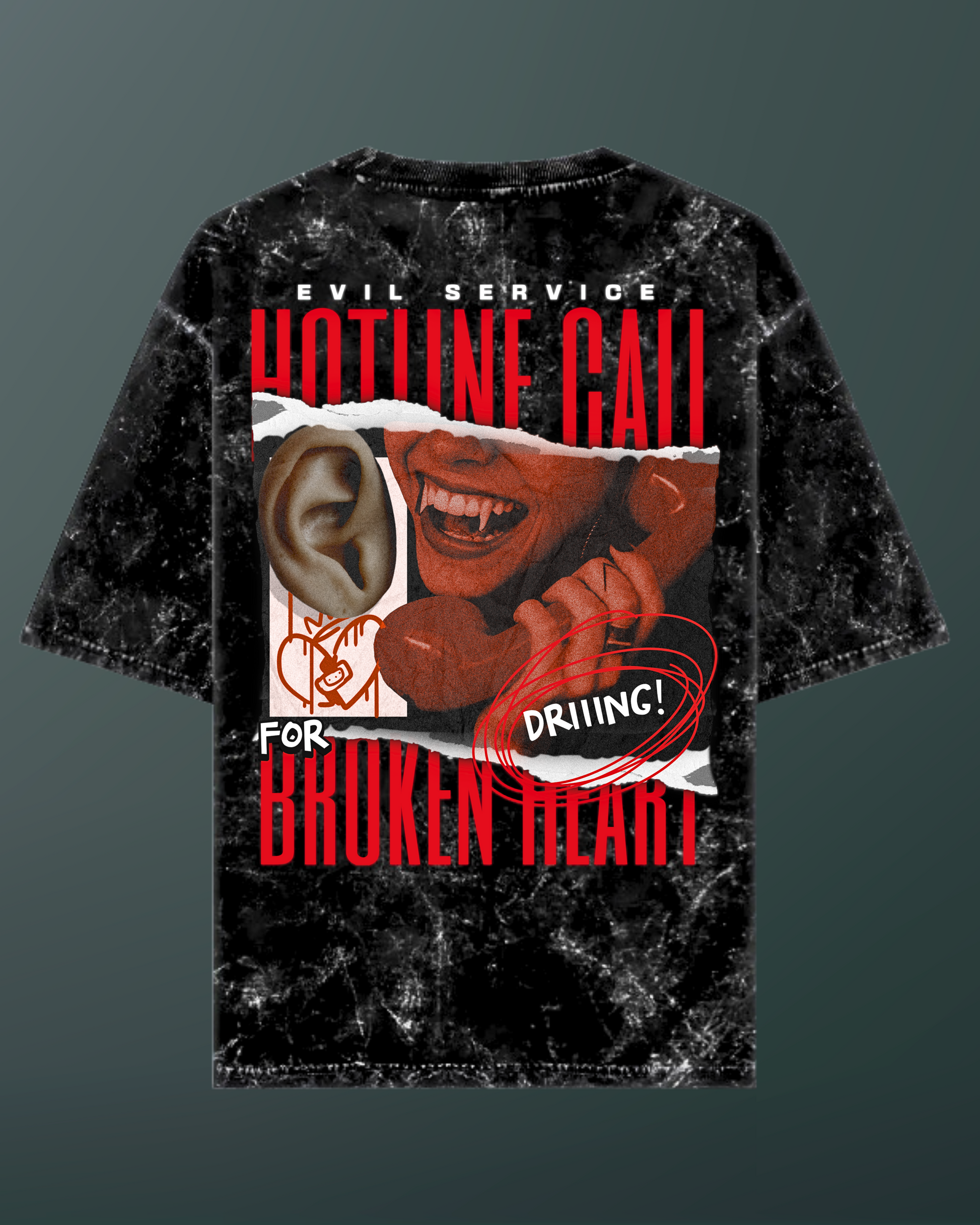 Evil Service | Acid Washed Oversized Tee