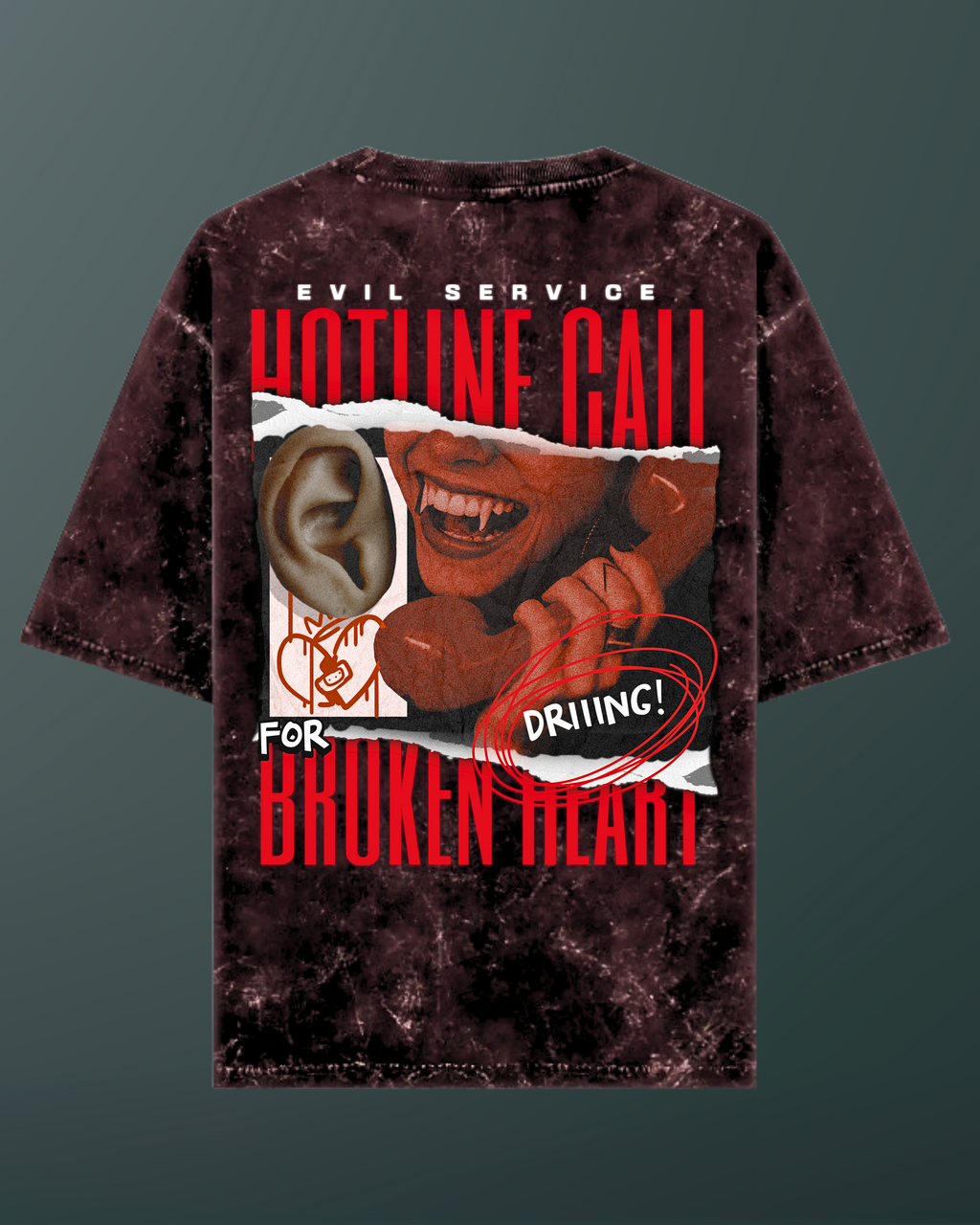 Evil Service | Acid Washed Oversized Tee