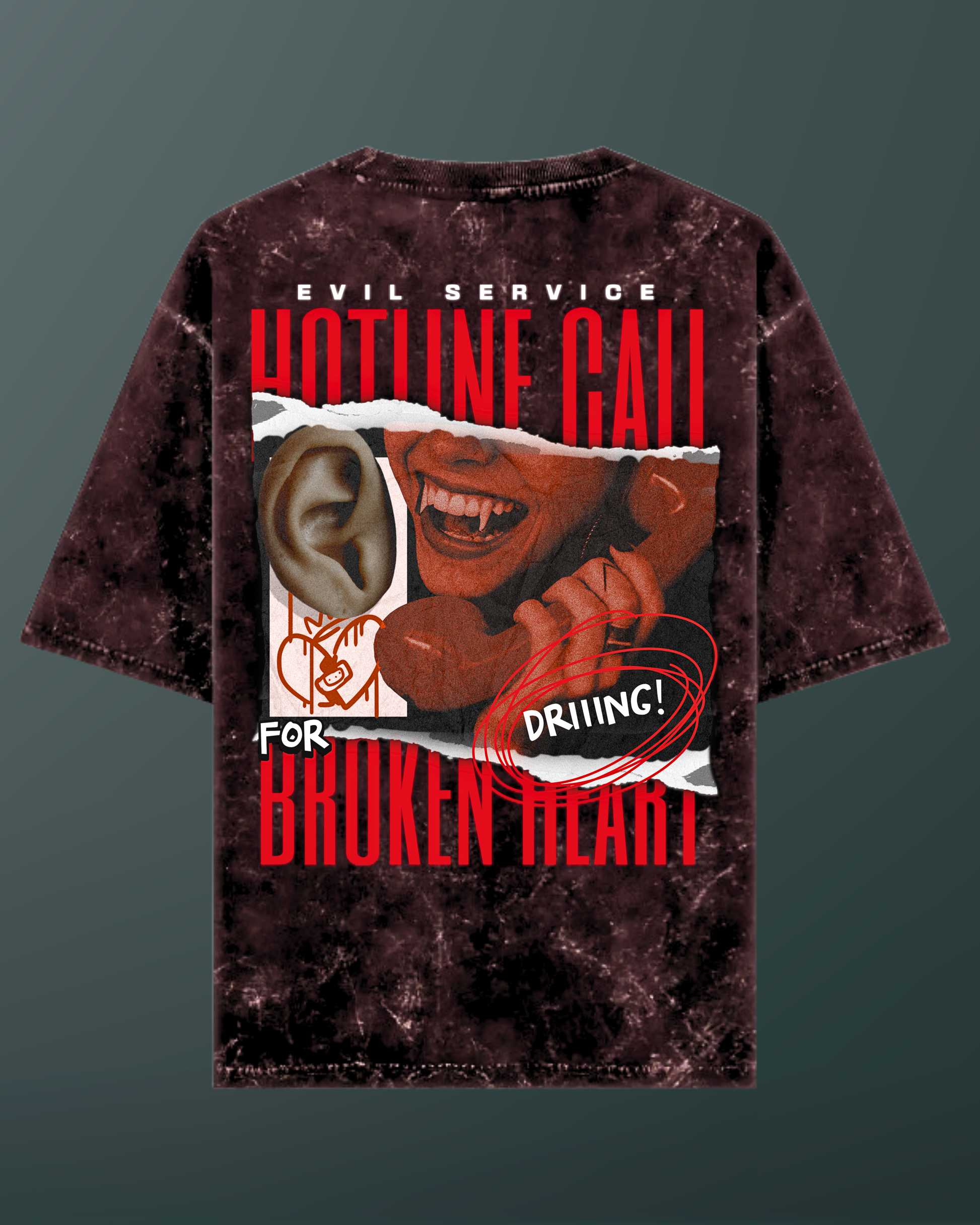 Evil Service | Acid Washed Oversized Tee